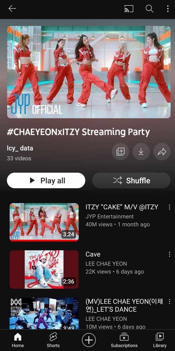 🍰 𝐂𝐀𝐊𝐄 𝐏𝐚𝐫𝐭𝐲 𝐡𝐚𝐬 𝐬𝐭𝐚𝐫𝐭𝐞𝐝!

Run the playlist below and post your screenshots with the hashtag. Let's dance with Chaeyeon and ITZY 💃

▶️ youtube.com/playlist?list=…

#CHAEYEONxITZY
#ITZY #MIDZY #LEE_CHAEYEON
#LETS_DANCE #ITZY_CAKE