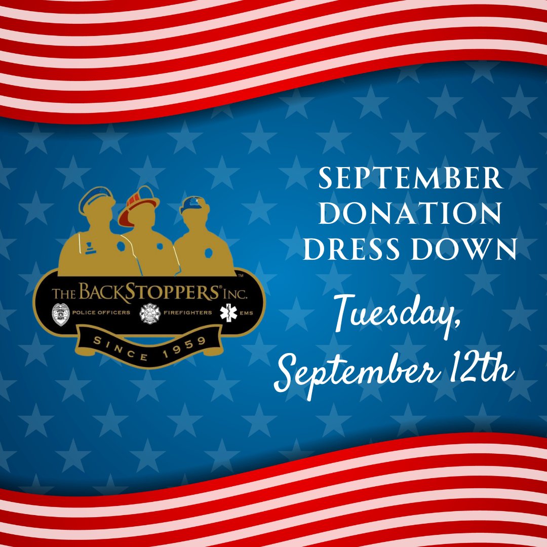 ICDSchool's tweet photo. Every September, we are reminded of all that first responders and their families give to our communities. Let's give a little back! This month, our dress-down will benefit the BackStoppers. You can send $1 in with your student, or click here to contribute https://t.co/XyC3vWN1PC