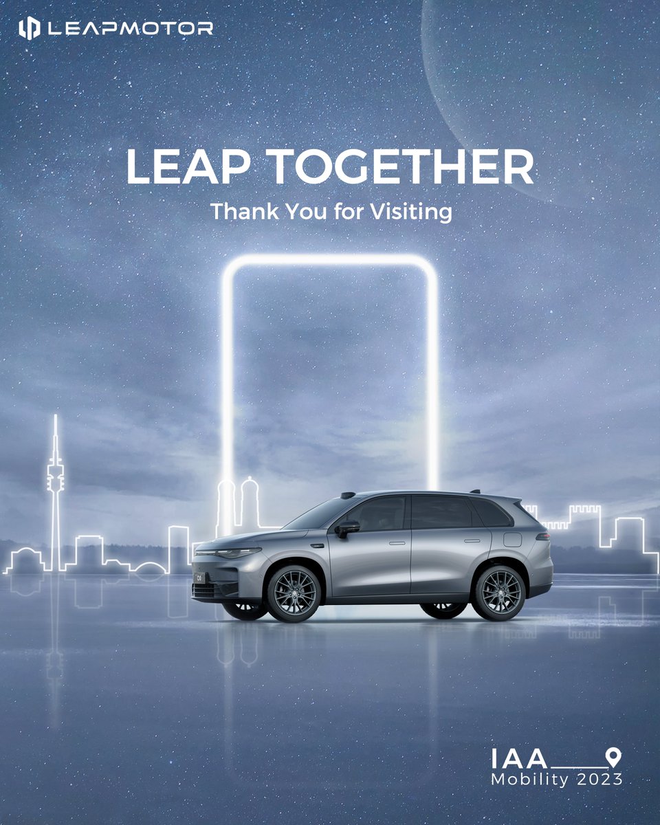 Leapmotorglobal's tweet image. The future is electric, and together, we've taken a giant leap towards it at IAA. Thank you for being a part of this remarkable experience! Stay charged, stay ahead. 

en.leapmotor.com/home
#Leapmotor #LeapTogether #IAA2023 #MunichMotorShow #SustainnableMobility #NewModel #C10