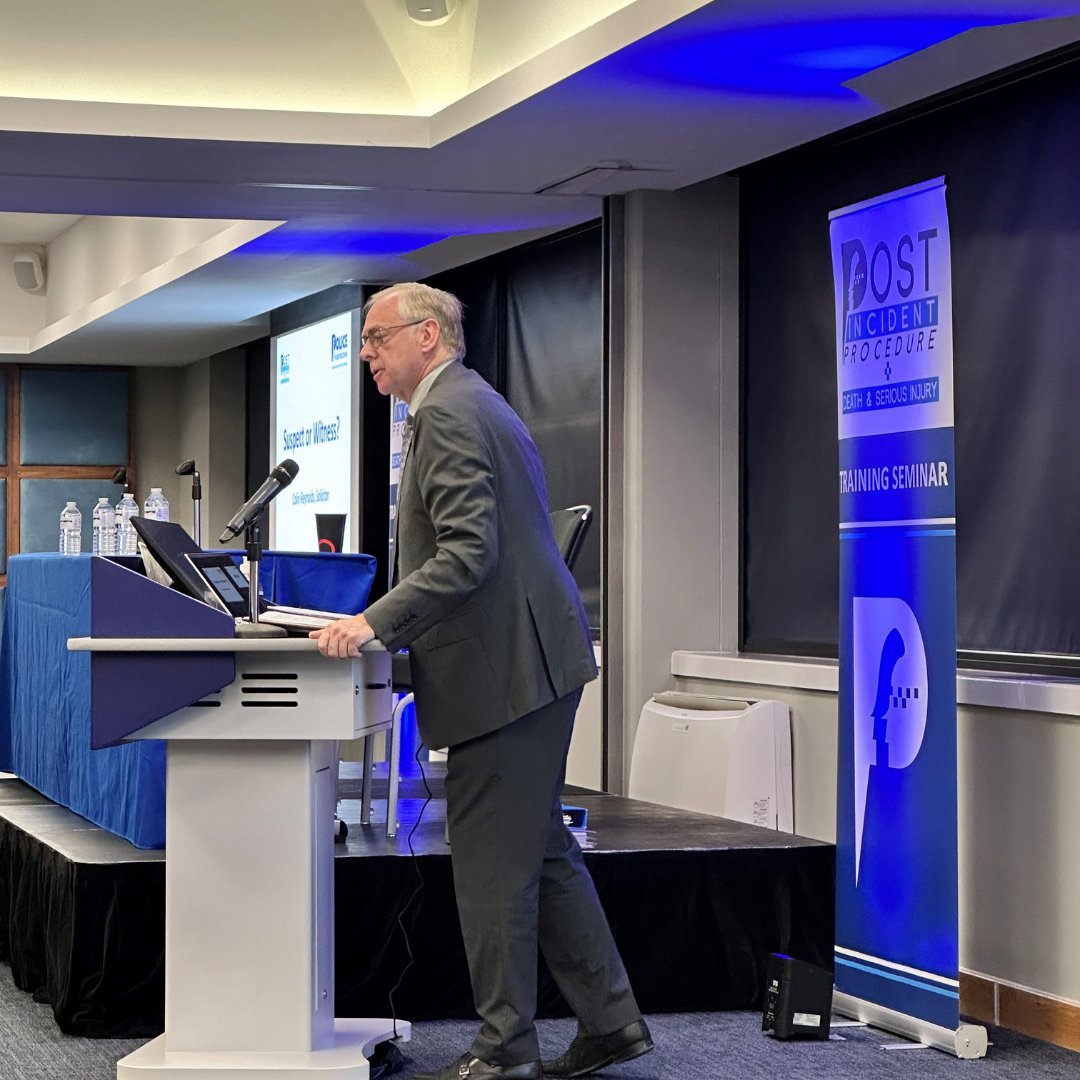 PFEW_HQ's tweet photo. Also joining us at today's PFEW PIP seminar is Colin Reynolds, solicitor @ReynoldsDawson, discussing the vulnerability of key police witnesses and highlighting the importance of federation representatives, in a post-incident situation.
#PIP23 https://t.co/dqFKuAKVzn