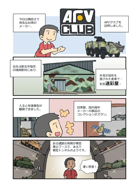 AFVクラブ社の訪問記録。曾社長は作り手でありコレクターでもあるから、社内の展示作品がとんでもない数です。 