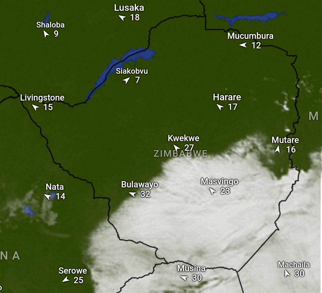 ZIM_CAST's tweet photo. Cloudy conditions over the South/South-East of Zimbabwe this afternoon. Windy conditions expected for parts of the country into Wednesday. 🌦 🌬 🇿🇼 https://t.co/zmuAMjjgpq