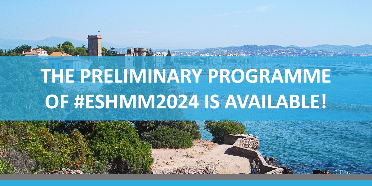 📣 DISCOVER THE PRELIMINARY PROGRAMME OF #ESHMM2024
Save the date & join us on October 4-6, 2024 in Mandelieu-La Napoule 🇫🇷 ➡ bit.ly/3WOpbaI
7th Translational Research Conference
MULTIPLE #MYELOMA
Chairs: Hartmut Goldschmidt, @MyMKaiser, @SLentzsch
#ESHCONFERENCES #MMsm