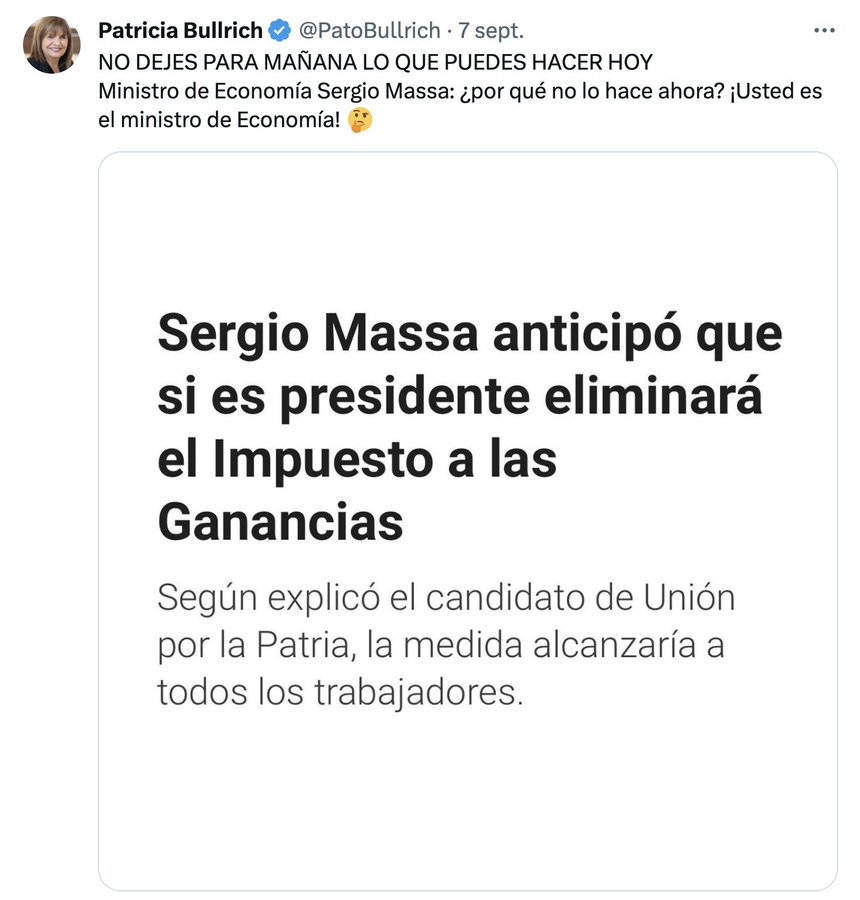¿Y ahora? ¿Cómo hace la oposición para oponerse,  cuando hay un beneficio efectivo para 800.000 trabajadores, que verán mejorar sus ingresos en hasta el 21%? ¿No fue esta una de las tantas promesas incumplidas del gobierno de Mauricio Macri que defienden?  Patricia... #SiamoFuori