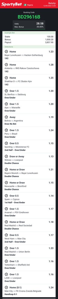 afro_tips's tweet photo. 30 ODDS FOR THE STREET

SPORTYBET CODE : BD29616B

MAKE YOUR EDITS, STAKE AND 💥

@Ekitipikin @Ada_Daddyya @cindy_blog @mrbayoa1 @JTech_Tips @TheRealCEOAmber @BerryYNWA1 @BETFUSE1 https://t.co/NyNcapvRaV