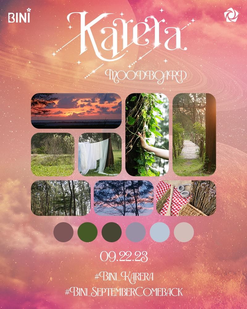 StarMusicPH's tweet photo. [#BINI_Karera: Concept Moodboard]

Let all your worries vanish and connect all the hints given 🌸

Follow them on @SpotifyPH: 🔗 https://t.co/57rdOiCifT

@BINI_ph
#BINI #BINIph #BINI_ph #BINI_SeptemberComeback #StarMusicPH https://t.co/8ZCocUvqR4