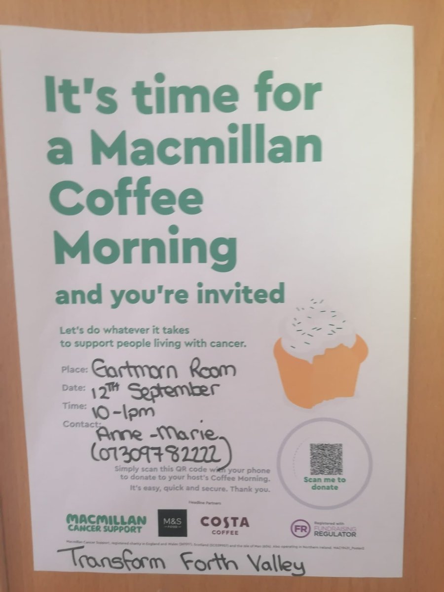 TransformFV's tweet photo. We are having a McMillan Cancer Coffee Morning today.  Thanks to all the bakers and eaters! 

#mcmilliancancercoffeemorning https://t.co/DthoHmjWDB