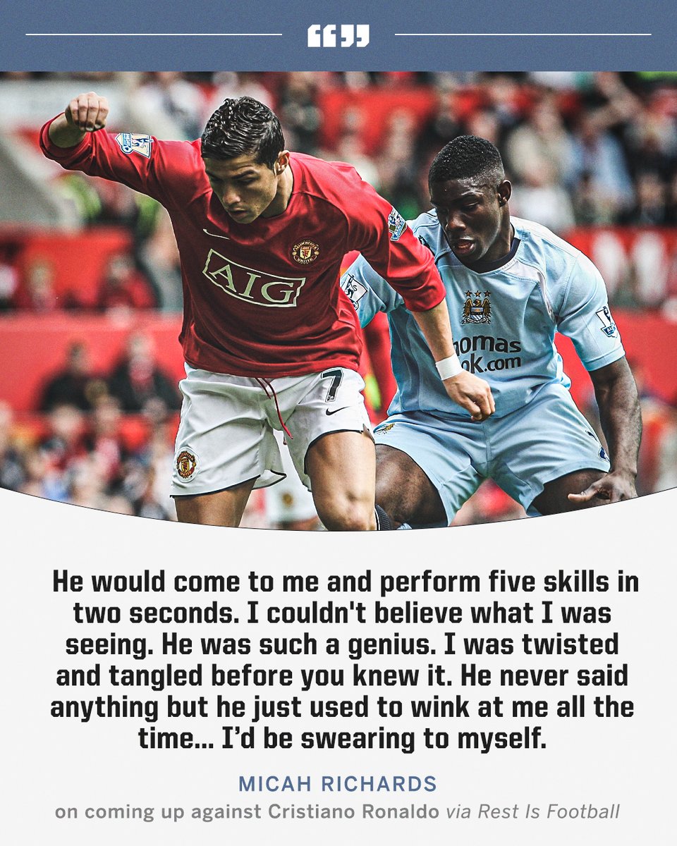 Micah Richards on what it was like to face Cristiano Ronaldo in the Premier League 😅