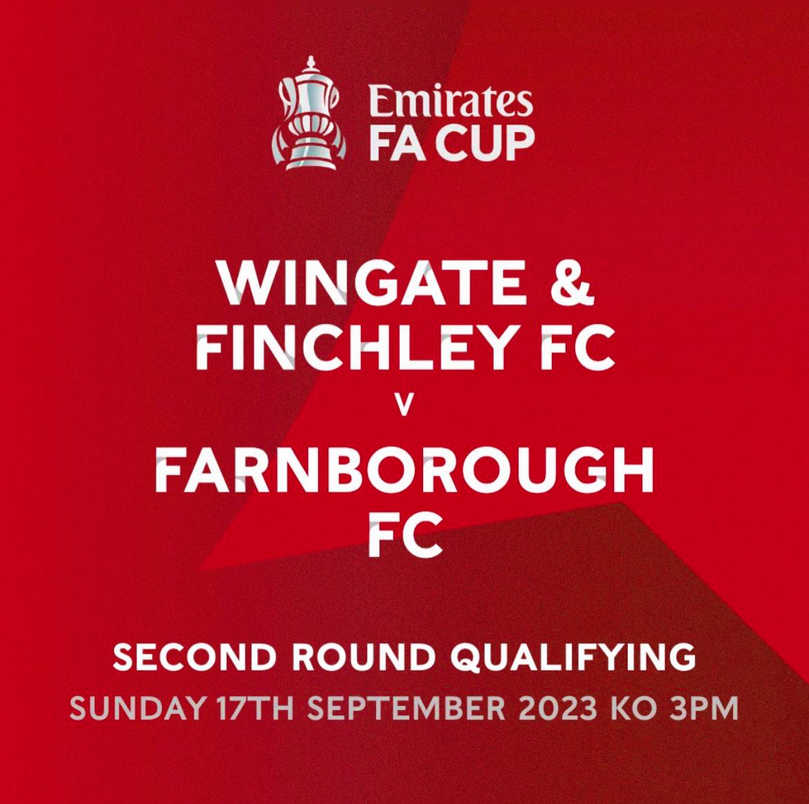 WinFinchleyFC's tweet photo. 🏆 Our @EmiratesFACup journey continues….

The ONLY match in North London this Sunday! 🤩

🎟️ Adults £12 — Concessions £8 — U18s £5 🎟️

#WFFC 🔵⚪️ https://t.co/Wad0pnUHua