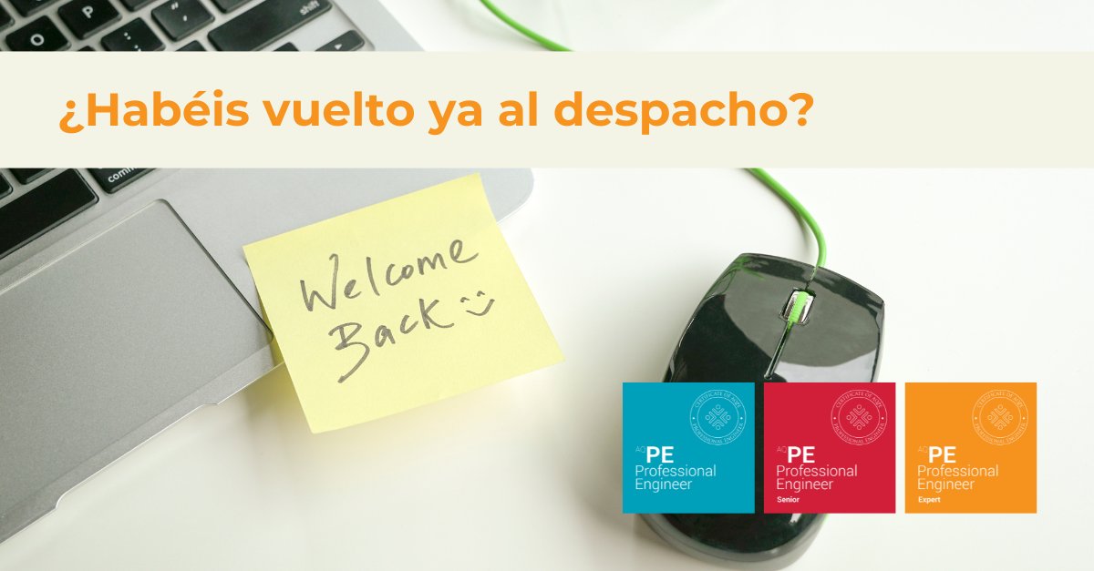 ¡Hola ingenieros e ingenieras! 👷‍♂️👷‍♀️ ¿Falta alguien para volver al despacho?

Después de unos días de inicio de septiembre, el nuevo curso ya está en marcha, las rutinas están funcionando y la nueva temporada ha empezado ya!