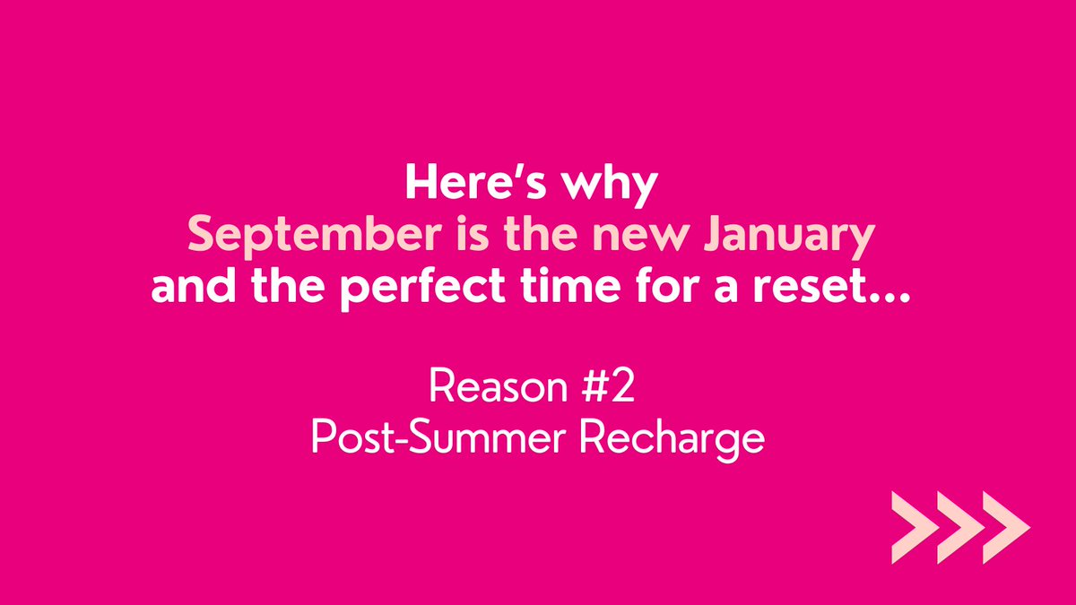 vlachosk's tweet photo. September is the new January...and the perfect time for a #reset. Why? Reason #2: Many return from summer vacation feeling rejuvenated and recharged🔋. #LifeCoach #ClearMind #RenewedEnergy #ZestForLife #SeptemberReset #SeptemberGoals #GoalSetting #IntentionSetting #SeptemberReset https://t.co/XhSNTin34q
