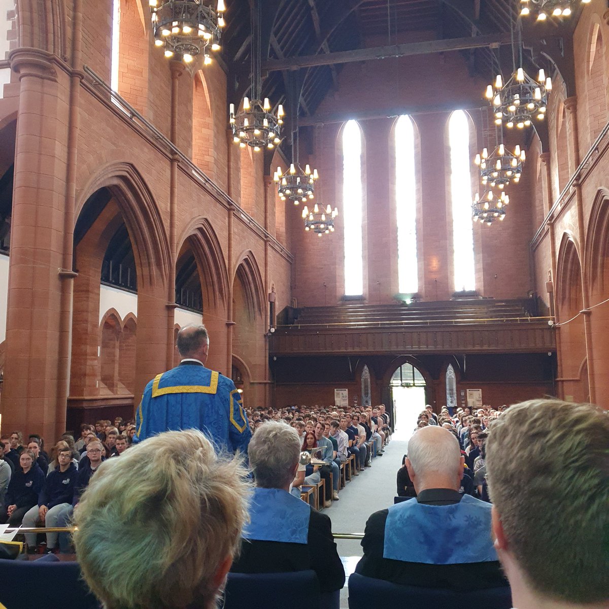 Bboop259's tweet photo. Thrilled to be welcoming the new @EEEStrathclyde and @StrathEng cohort for the 23/24 academic year at the @UniStrathclyde student inauguration. 
Cannot wait to see you back again in the barony hall for graduation in 4 or 5 years! https://t.co/V7WrFDB6rw