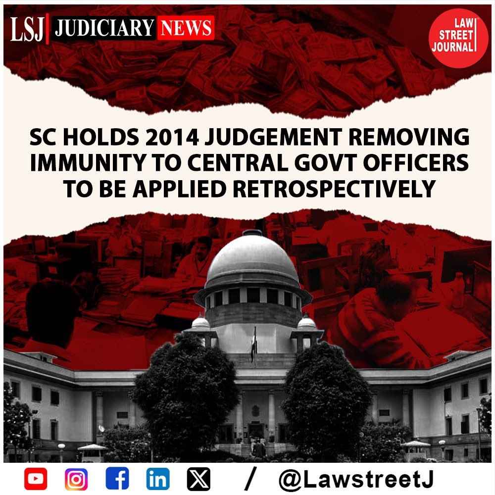 LawstreetJ's tweet photo. Supreme Court Declares Retroactive Prosecution of Central Govt Officers in Corruption Cases
Read full article https://t.co/BepMnDLP6b
#SupremeCourt #CorruptionCases #RetrospectiveJudgment #UnconstitutionalLaw #FundamentalRights #LegalNews #India #LawstreetJ https://t.co/uiQqLju1Wr