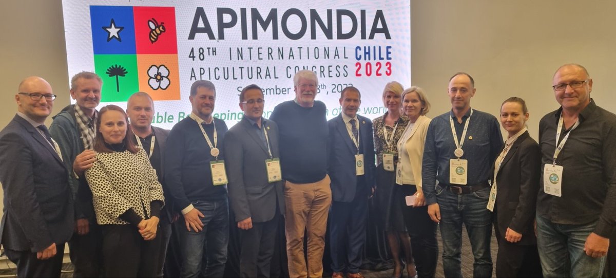 BeeConSel's tweet photo. BeeConSel was presented at the Slovenian Day at #Apimondia2023. The event was attended by more than 100 guests including the Ambassador @SLOinARG, the president &amp; vice president of @apimondia and many other distinguished guests. We are very grateful for such an opportunity! 🙏 https://t.co/5oIoaJldJ3