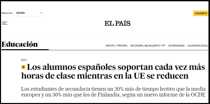 Los alumnos españoles 𝐒𝐎𝐏𝐎𝐑𝐓𝐀𝐍 cada vez más horas de clase mientras en la UE se reducen. Esta es la realidad. 
➡️Más horas de clase que la media europea
➡️Peores resultados que la media europea
➡️Más abandono que la media europea
➡️Pero más recogidos que la media europea
