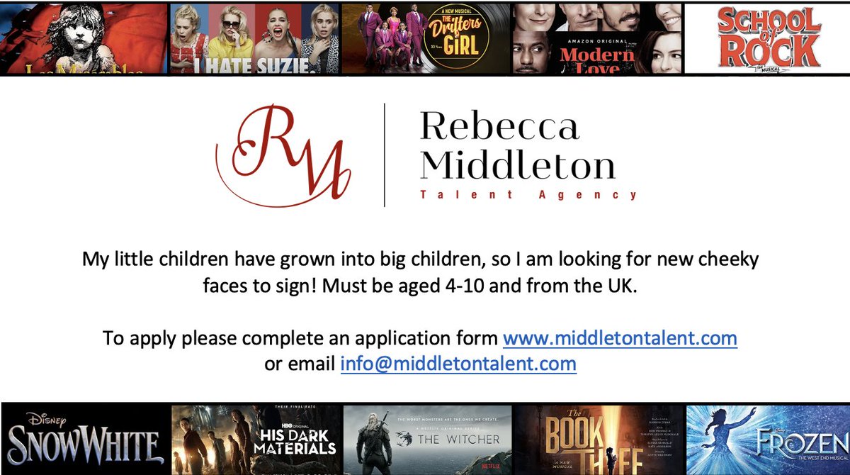 #BooksOpen #TalentAgency #ChildActor #TripleThreat #London #Film #Television #Theatre #Performer #Voiceover #Casting