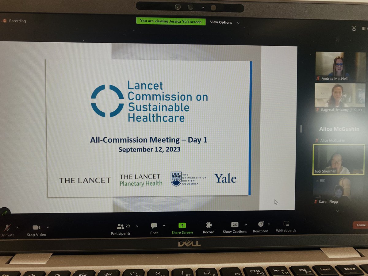 The start of something very exciting @TheLancet @theLCSH Commission on Sustainable Healthcare with amazing co-chairs @Ecosurgeon @GreeningDoc has its first whole Commission meeting today. @richardhorton1 @ProfNickWatts @jasonhickel + many other committed ⭐️🌏