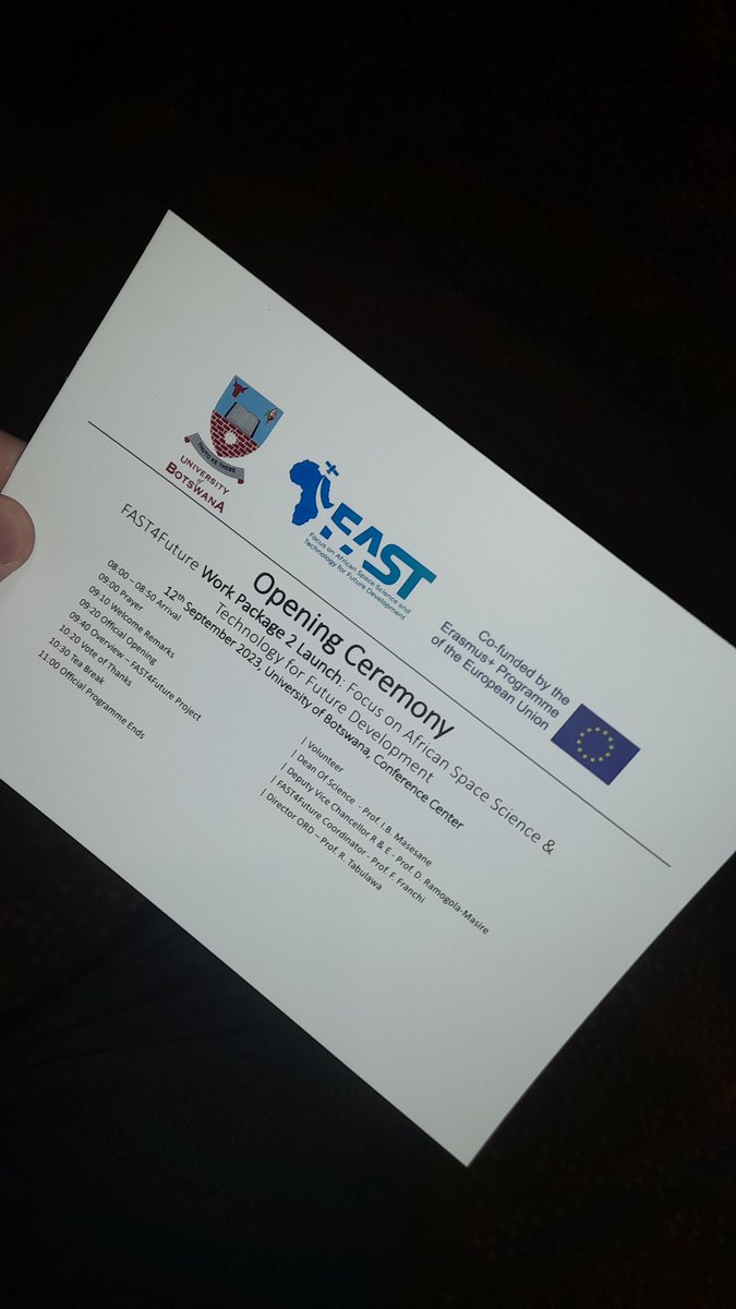 Today we officially launched the work of the team led by <a href="/UBBotswana/">University of Botswana Official</a> that will create the Centre of Excellence for Space Science and Technology, part of <a href="/Fast4future2023/">FAST4Future</a> project.
Good luck colleagues!
#Space
#africa