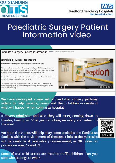 BTHFT_OTS (@bthft_ots) on Twitter photo OTS workstream lead <a href="/EavesLai/">Karen Eaves-Lai</a> vision of videos to support children coming to surgery is now LIVE! 📽️
Funded by <a href="/BthftTheatreCBU/">BTHFT Theatres</a> & <a href="/bthftpaeds/">BTHFT Paediatrics</a> & in collaboration with <a href="/BTHFT_VRI/">Virtual Royal Infirmary</a>.
Click here to have a watch...bradfordhospitals.nhs.uk/paediatric-sur…
@Mel_Pickup <a href="/hornerdeborah1/">Debbie Horner</a> <a href="/_Sajaz/">Saj</a> OTS workstream lead <a href="/EavesLai/">Karen Eaves-Lai</a> vision of videos to support children coming to surgery is now LIVE! 📽️
Funded by <a href="/BthftTheatreCBU/">BTHFT Theatres</a> & <a href="/bthftpaeds/">BTHFT Paediatrics</a> & in collaboration with <a href="/BTHFT_VRI/">Virtual Royal Infirmary</a>.
Click here to have a watch...bradfordhospitals.nhs.uk/paediatric-sur…
@Mel_Pickup <a href="/hornerdeborah1/">Debbie Horner</a> <a href="/_Sajaz/">Saj</a>