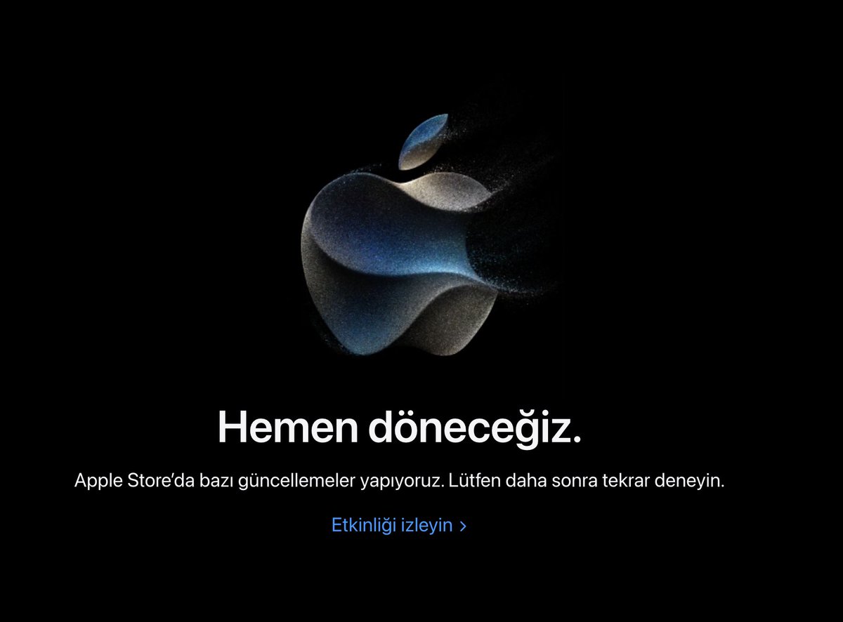 Apple, sitesini kısa süreliğine satışa kapattı. #AppleEvent