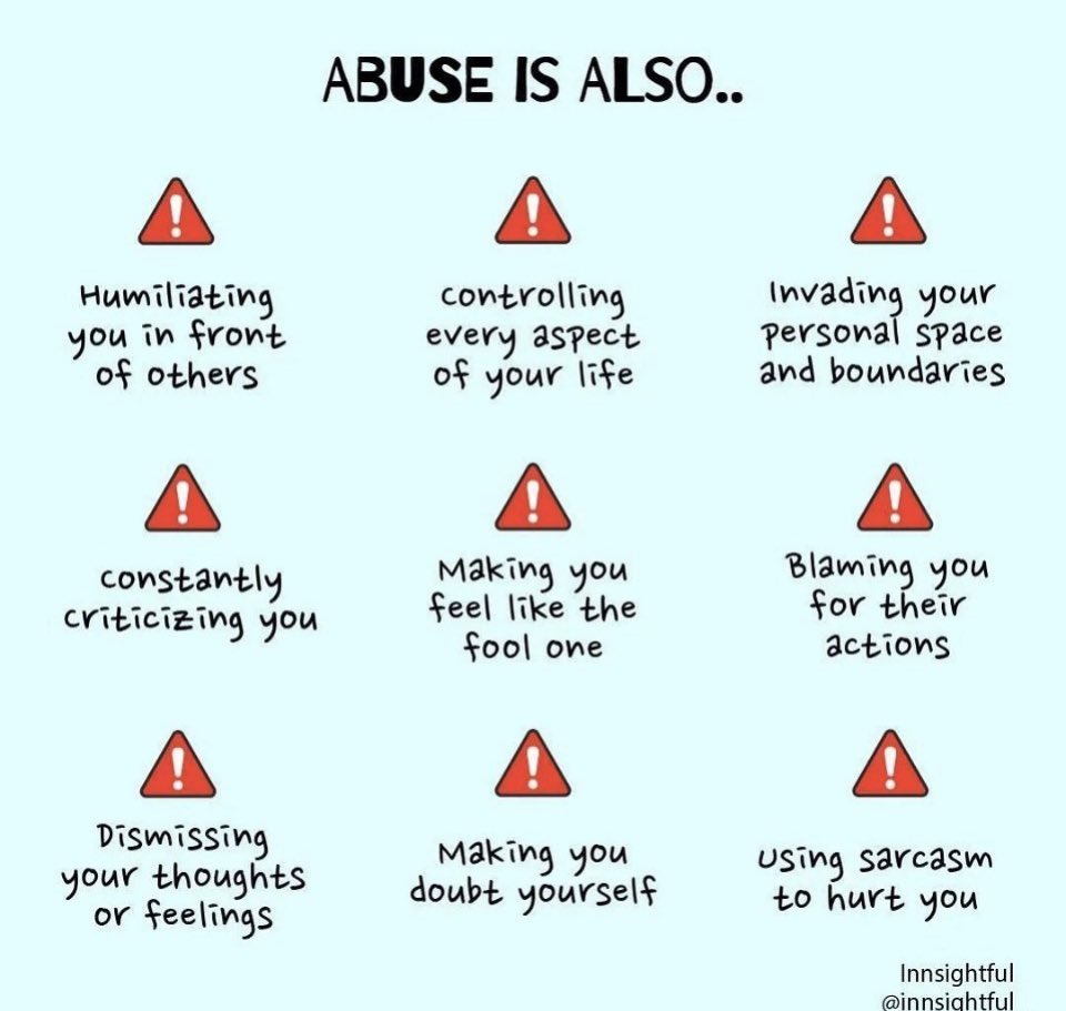 #DomesticAbuse is not just physical. Abuse can take many forms. #knowthesigns #coercivecontrol