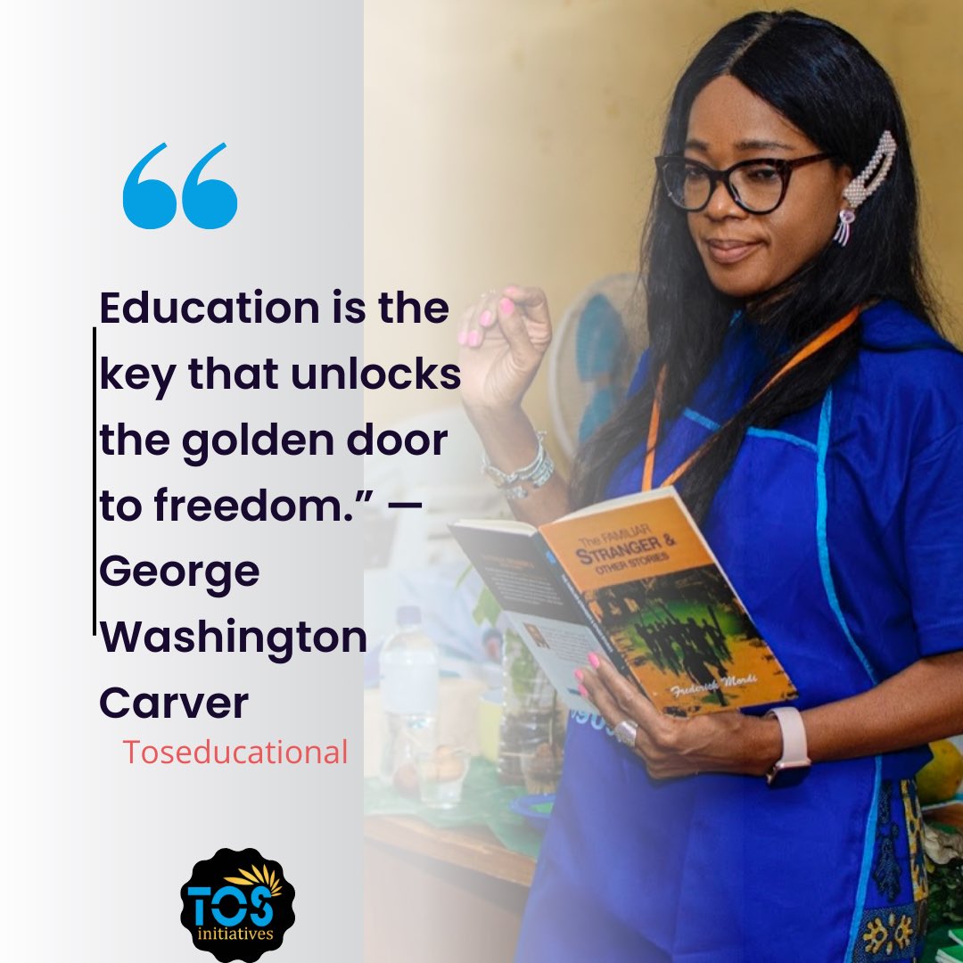 TosEducational's tweet photo. Education is the key that unlocks the golden door to freedom.” —George Washington Carver
#lagoseducation
#11Septiembre
#UNGA78
#subeb https://t.co/KNSlA3x1Az