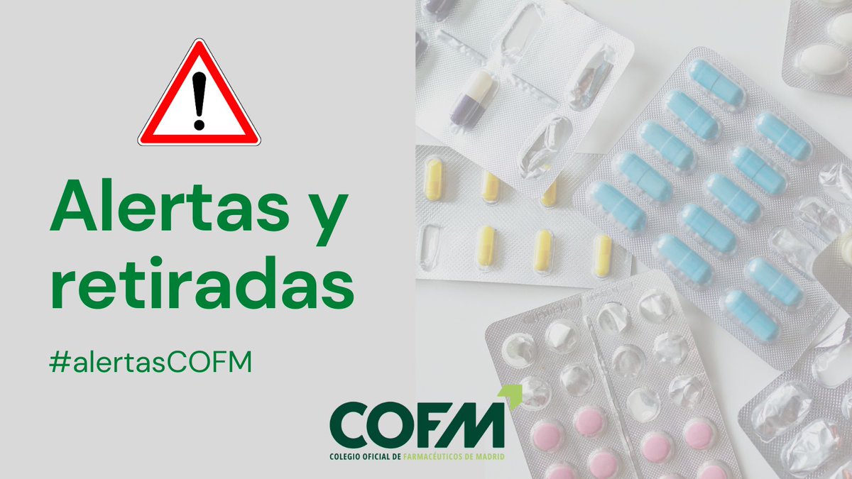 #AlertasCOFM 🔴📣La <a href="/AEMPSGOB/">AEMPS</a> ha ordenado retirar del mercado todas las unidades distribuidas de varios lotes y su devolución al laboratorio del medicamento FERPLEX 40 mg SOLUCIÓN ORAL, 20 viales bebibles de 15 ml.
Accede a la información completa 
👇👇👇
ow.ly/TULF50PKxEr
