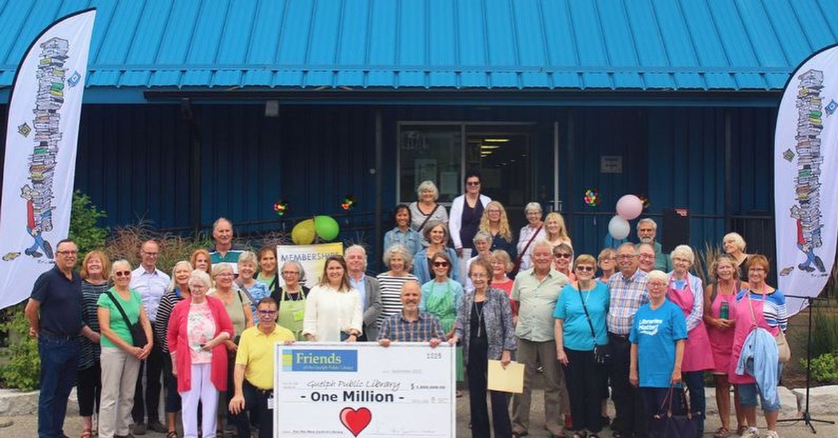 FriendsGPL (@friendsgpl) on Twitter photo At a ceremony held at the site of this yearโs book sale, we presented a cheque for $1 million dollars to <a href="/GuelphLibrary/">Guelph Library</a> ๐๐
This amount was raised through 14 previous booksales stretching back to 2007.
Join us September 20-24 at 69 Huron Street so we add to that total! ๐๐ฐ๐ At a ceremony held at the site of this yearโs book sale, we presented a cheque for $1 million dollars to <a href="/GuelphLibrary/">Guelph Library</a> ๐๐
This amount was raised through 14 previous booksales stretching back to 2007.
Join us September 20-24 at 69 Huron Street so we add to that total! ๐๐ฐ๐