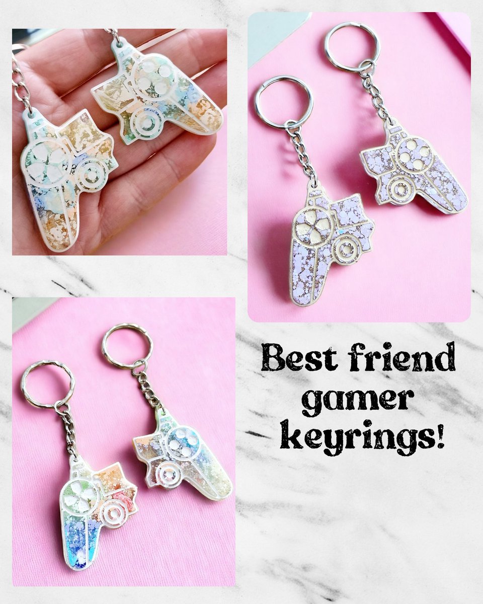 These funky pairs of gamer keyrings would make cute best friend gifts! All over at <a href="/BritishCrafting/">BritishCraftHouse</a> now 😁

#gamergirl #gamerboy #bestfriendgifts #bestfriendkeyrings #gamerkeyrings #controllerkeyrings #stockingfillerideas #matchingkeyrings #mhhsbd #britcraft