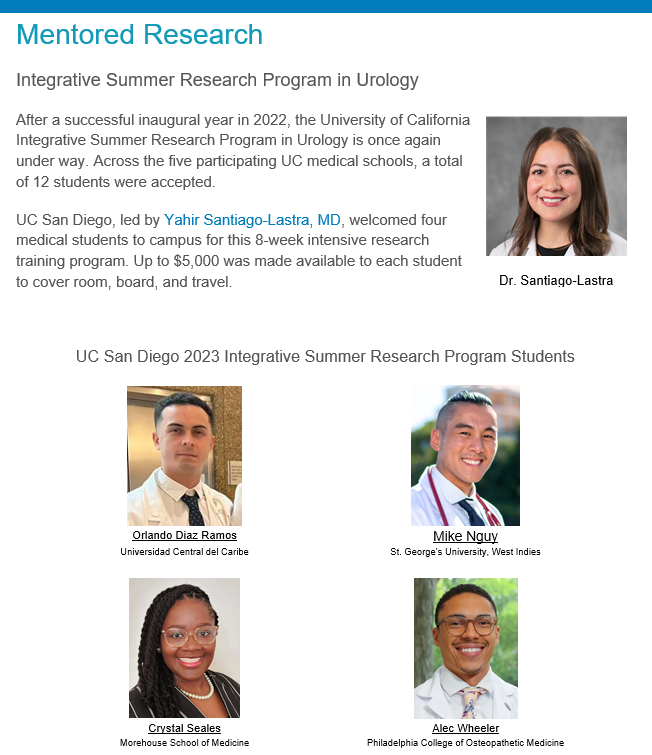 Crystal_Seales's tweet photo. What an amazing experience with wonderful humans who poured into my professional and personal growth this summer. @UCSD_Urology #UroSoMe #Thread https://t.co/Ua3eGRYaNw