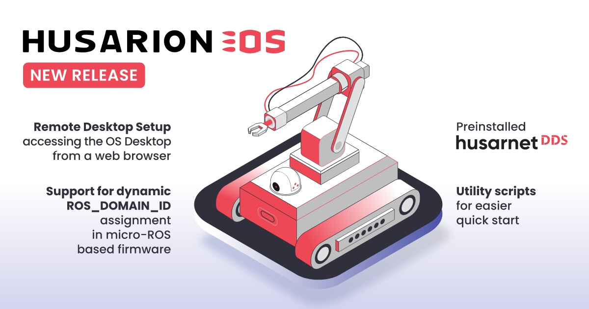 husarion's tweet image. New Husarion OS release is out 🎉

Visit our website to upgrade the software running on your #ROSbot or any other mobile robot equipped with #RaspberryPi4, UP Board or #IntelNUC to the latest version of Husarion OS and enjoy new features: husarion.com/software/os/in…