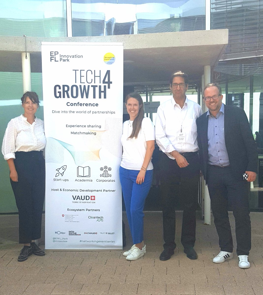 At #Tech4Growth 2023 with our partners !
@EPFL_Park @Innosuisse @myvaud @BioAlps @cleantechalps @Innovaud @Swiss_Startup @TrustValleyCH @EtatdeVaud