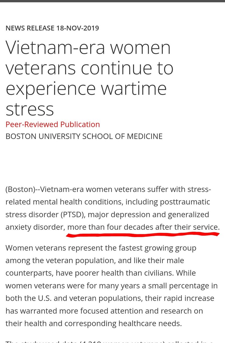 Do an immediate study similar to this that includes recent war veterans #DesertStorm #DesertShield #Iraq #Afghanistan #911Anniversary 

The new study must include veterans that are in areas of higher cultural/ street violence & crime