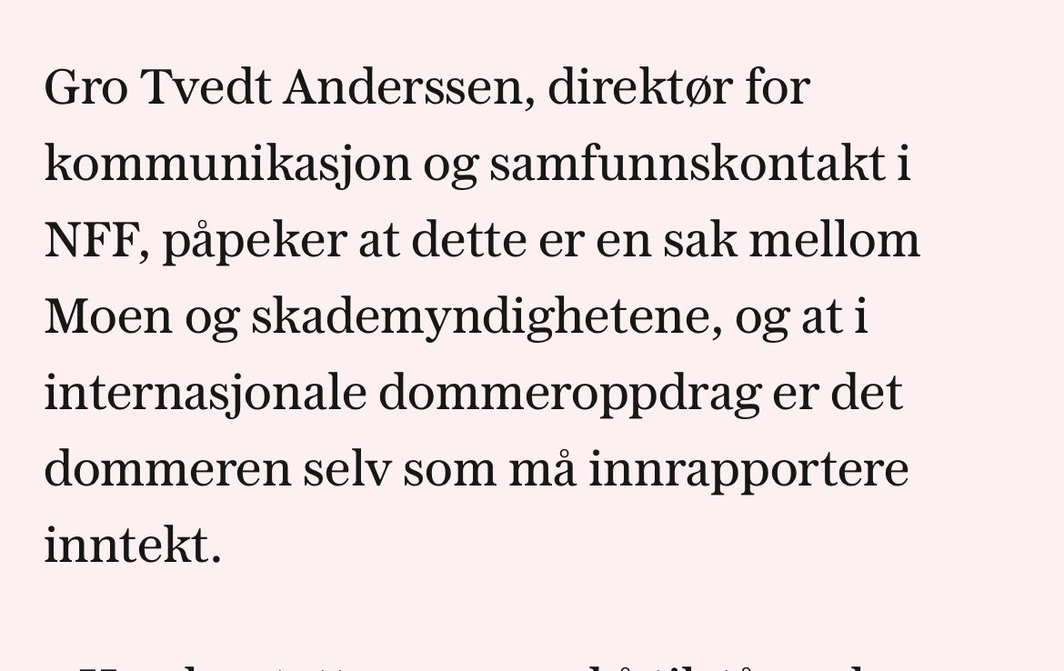 Det er kanskje naturlig at en fotballdommer må forholde seg til skademyndighetene, men her er det trolig snakk om skattemyndighetene.