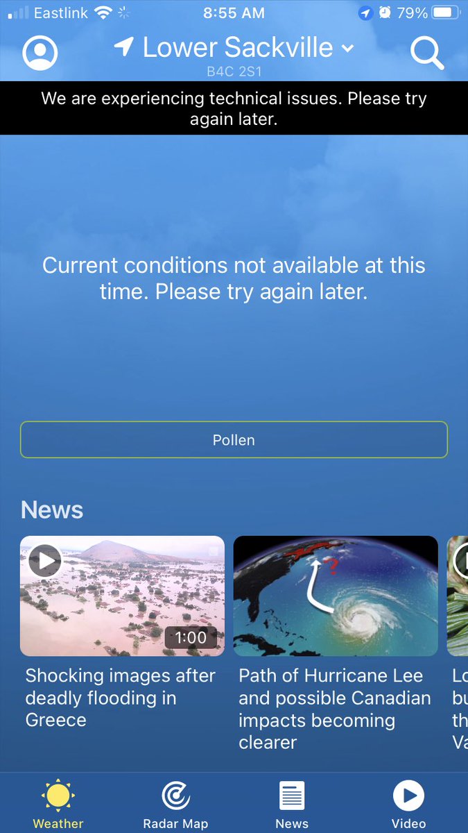 mattdagley's tweet photo. Anyone else having issues with the Weather Network app? https://t.co/g54xC7Zvut