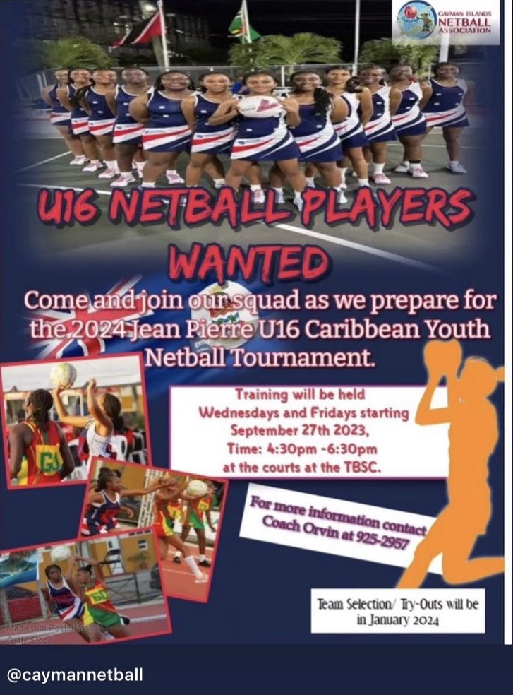 americasnetball's tweet photo. @CaymanNetball is seeking U16 players in preparation for the 2024 Jean Pierre U16 Caribbean Youth Tourney. Join the squad!!! https://t.co/CaeI5MeDfk