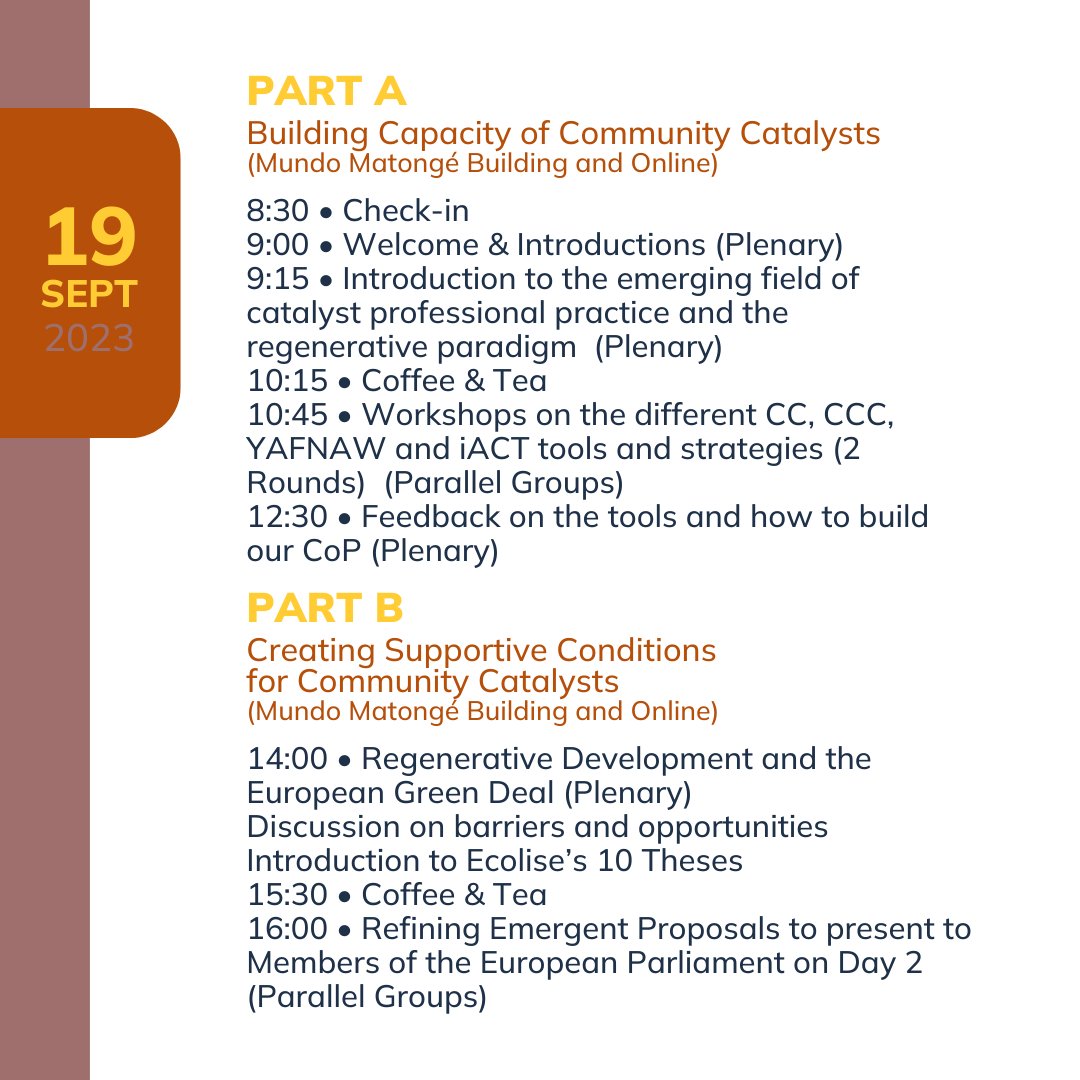 GaiaEducation's tweet photo. Here it is, folks! The full agenda of our conference in Brussels 💛
If you or your organisation want to discover the root of making a real impact on the ground, some spaces are left! Or come for the Belgium chocolate...🍫
https://t.co/BHGw5MX0n5
@europeangreens @Comm_Catalysts https://t.co/450CskGoMX