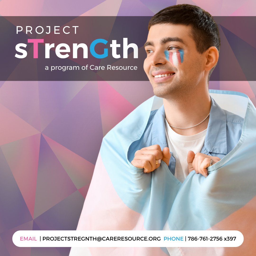 CareResourceFL's tweet image. Our dedicated professionals are here to listen, understand, and cater to your unique needs. Your journey is important to us!

Contact us today at 786-761-2756 or email projectstrength@careresource.org to learn more.

 #ProjectStrength #InclusiveCare #GenderAffirming