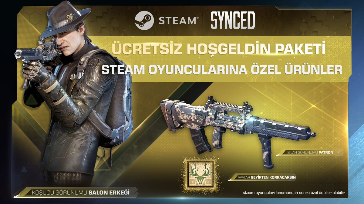 SyncedTR's tweet photo. SYNCED'i Steam'den oyna, sürpriz ödülleri kaçırma!

Salon Erkeği Koşucu Görünümü, Patron Silah Görünümü ve Geyikten Korkacaksın Avatar'ını kazanma şansı şimdi SYNCED'de! Şimdi oyuna gir ve ödüllerini kullan! https://t.co/3dopU905Xa