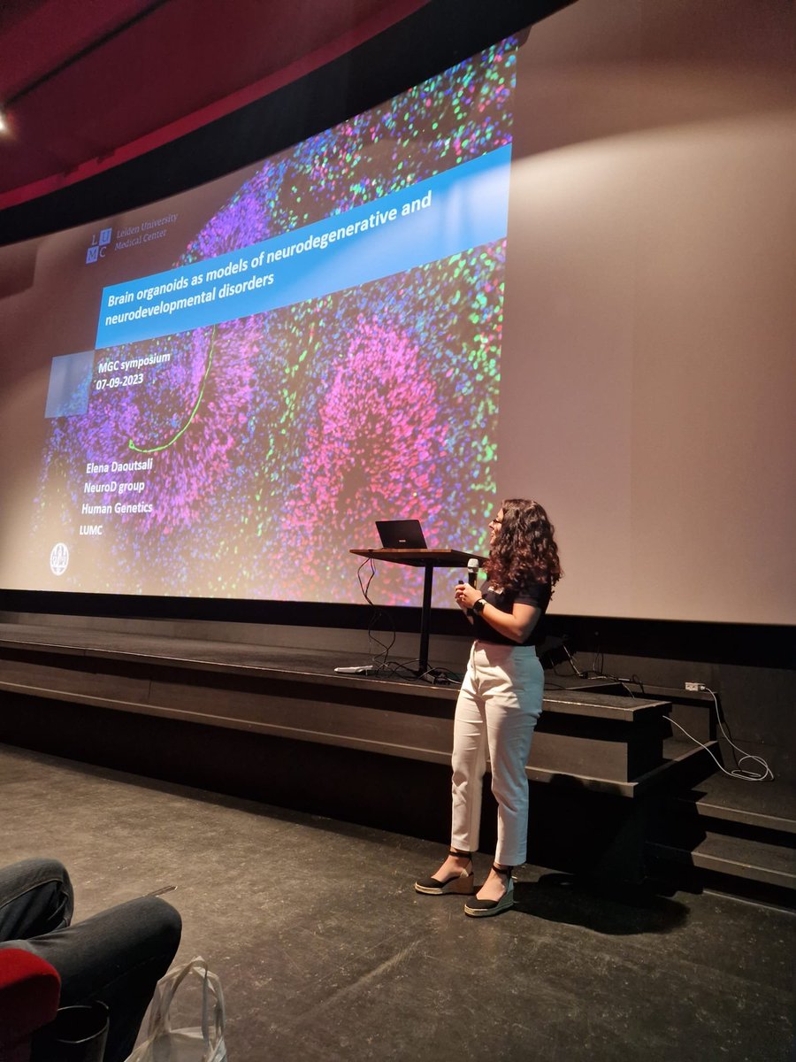 NeuroD_Lab_LUMC's tweet image. Last week Elena gave a very nice presentation on her work on brain organoids during the MGC symposium! Look at all those nice colors!😀
