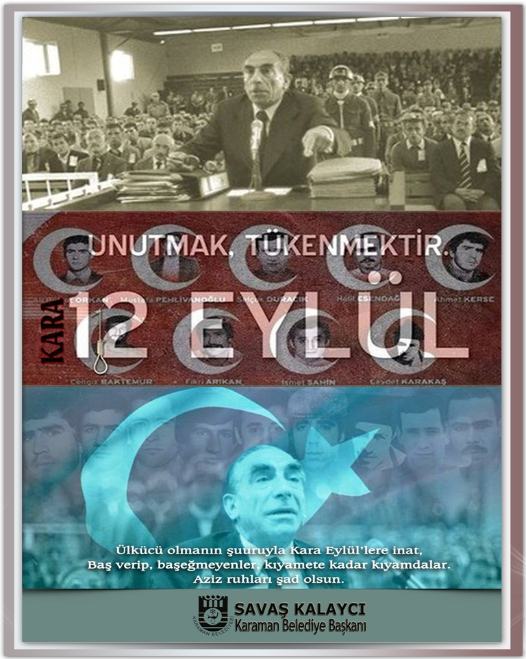 Ülkücü olmanın şuuruyla #KaraEylül'lere inat,
Baş verip, baş eğmeyenler,
Kıyamete kadar kıyamdalar…
Aziz ruhları şad olsun.
Unutmak tükenmektir! #12Eylül
