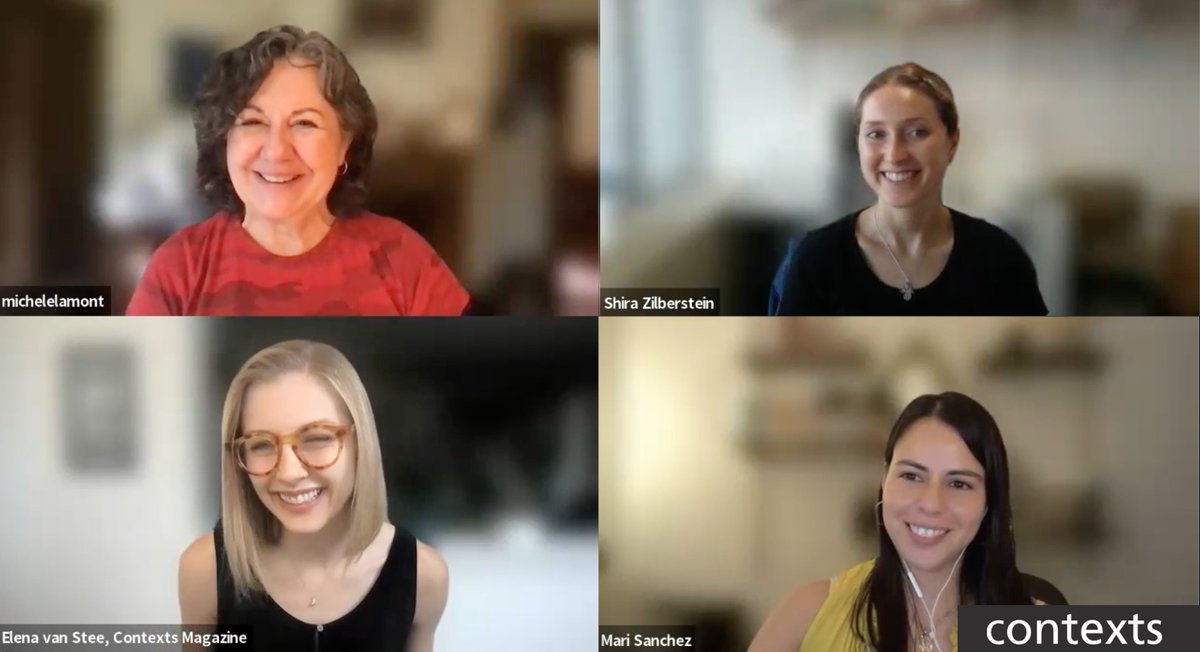 elenavanstee's tweet image. It's pub day! 🥳

I’m excited to share my conversation with @mlamont6, @ShiraZilb &amp;amp; Mari Sanchez featuring Michele’s new book &amp;amp; our respective studies on Gen Z young adults. #SeeingOthers

Find our recorded conversation on the @contextsmag  blog: contexts.org/blog/seeing-ot…