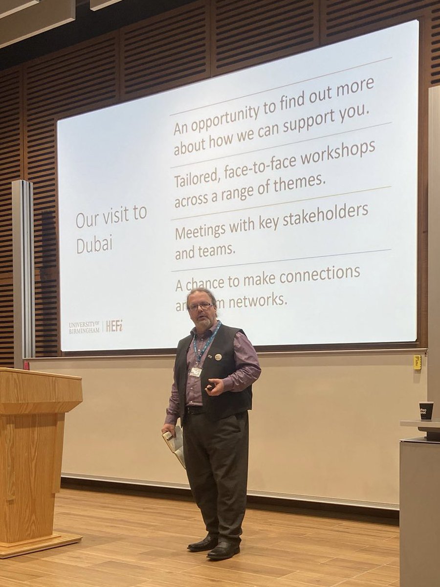 #HEFiOnTour <a href="/birminghamdubai/">University of Birmingham Dubai</a> campus this September!

Marjorie, Jamie, Dionne and David are talking Teaching and Learning (<a href="/uob_pgche/">University of Birmingham PGCHE</a>, teaching professional development, digital, AI and more).