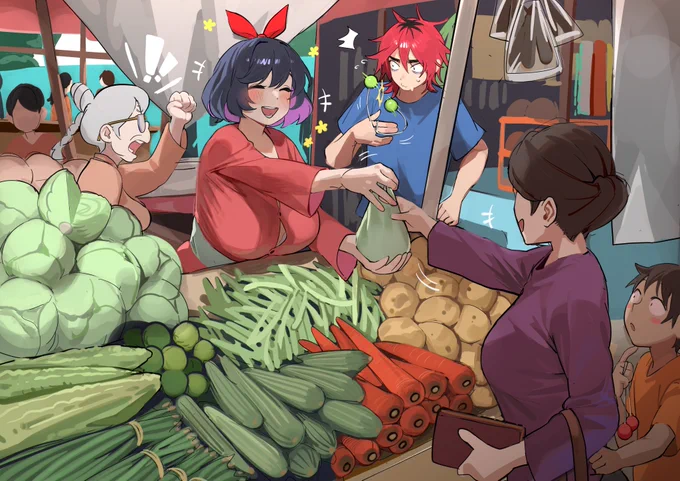 selling vegetables