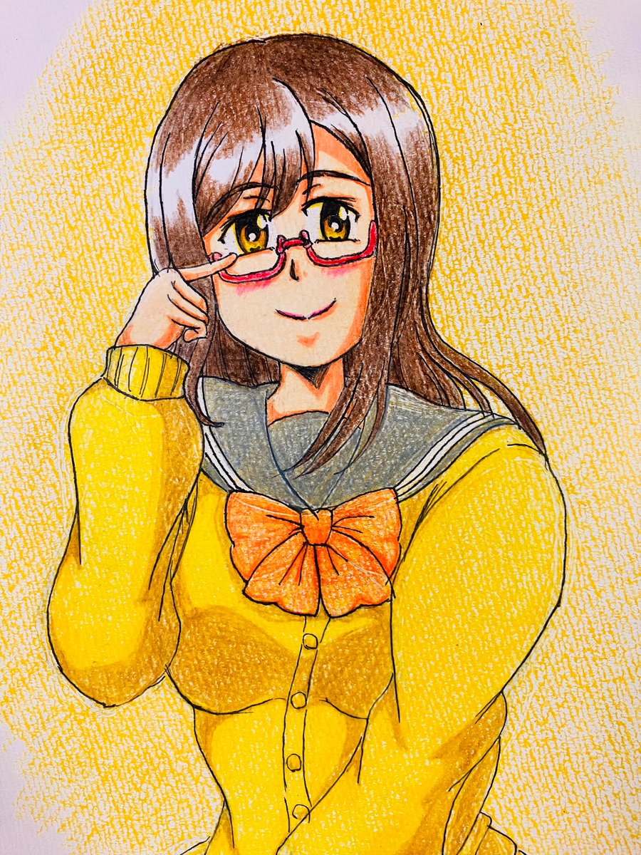 国木田花丸 「#無言で眼鏡娘をあげる見た人もやる 」|ほむらのイラスト