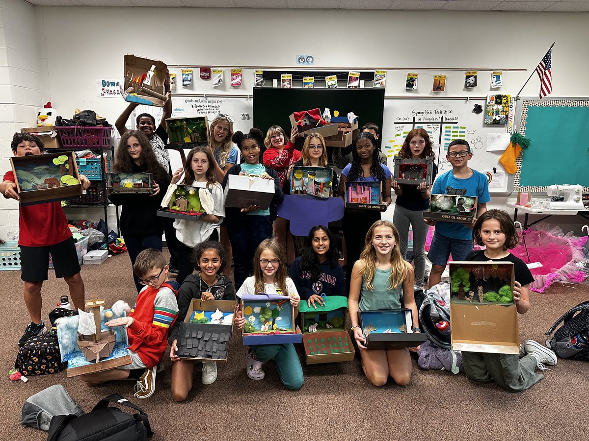 Moore Square GT/AIG Basics Magnet Middle (@thesquarem2) on Twitter photo We’re celebrating National Arts in Education Week! <a href="/WCPSS_Arts/">WCPSS Arts Education</a>
Our Introduction to Theatre class as they present their Set Design in a Shoebox project. This class is mostly 6th graders and they did an amazing job analyzing a script and bringing their designs to life! #ArtsEdWeek We’re celebrating National Arts in Education Week! <a href="/WCPSS_Arts/">WCPSS Arts Education</a>
Our Introduction to Theatre class as they present their Set Design in a Shoebox project. This class is mostly 6th graders and they did an amazing job analyzing a script and bringing their designs to life! #ArtsEdWeek