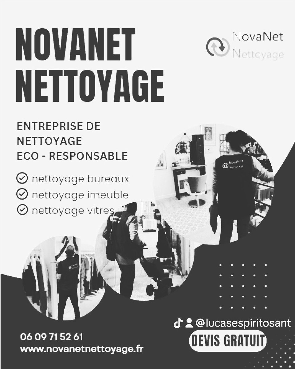 Nettoyage Bureaux
Nettoyage immeubles
Lavage des vitres 
novanetnettoyage.fr