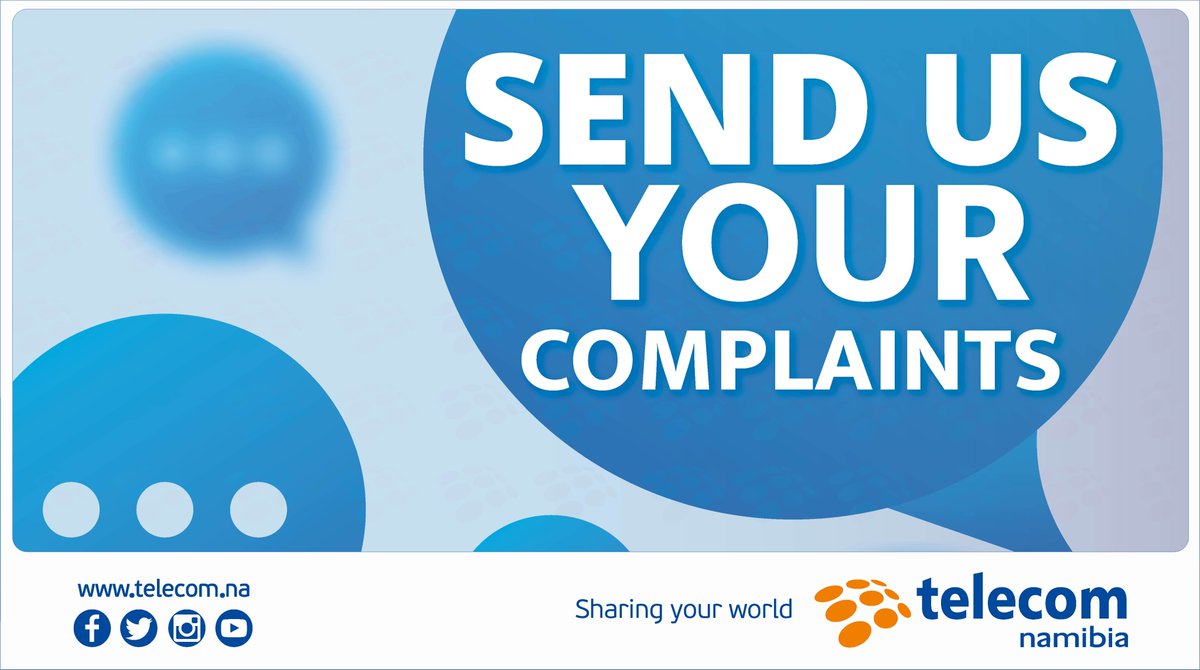 Your feedback matters! 📣 If you have any concerns or feedback, we’re here to listen. Simply drop us an email at complaints@telecom.na to register your complaints. Your satisfaction is our priority.