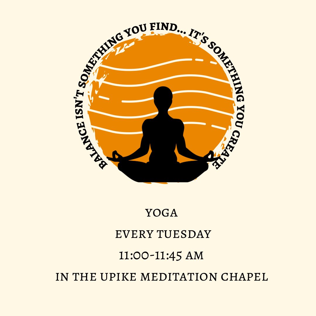 SumerMusick's tweet image. UPIKE community — yoga today at 11am in the meditation chapel