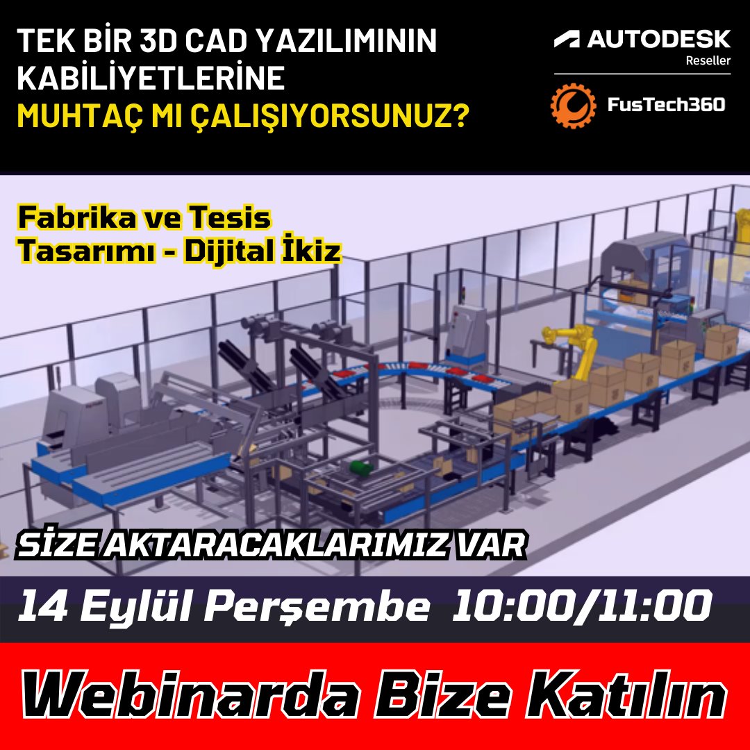 Webinar: Büyük montajlı makinalar üretenlere ve sistem entegratörlerine aktaracaklarımız var: Tek bir 3D CAD yazılımın kabiliyetlerine mahkum olmayın!
Kayıt olmak için: forms.gle/FHN41S99euwSbR…

#webinar #online #seminer #autocad #autocadmechanical #autocadplant3d